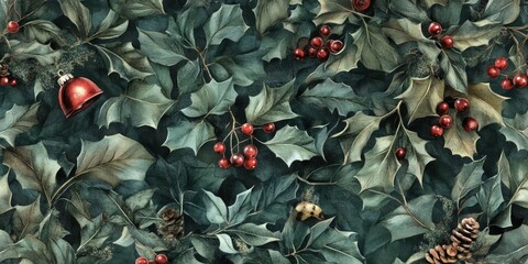 Wall Mural - Close up of leaves and berries