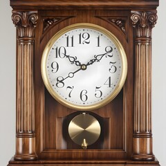 antique clock isolated on white background