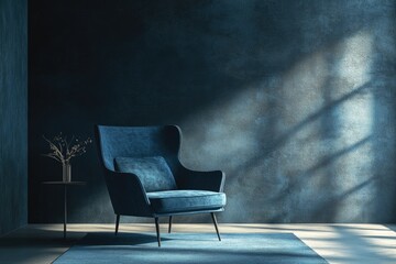 Sticker - Blue Chair in Dark Room