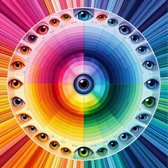 Poster - color vision spectrum of colors and how different wavelengths ar