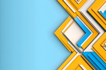 Leinwandbilder - A modern, geometric arrow design with bold angles, set against a soft gradient background
