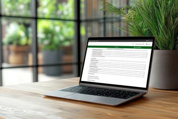 Aufkleber - Online assessment on a laptop screen, showing multiple-choice questions with a timer counting down