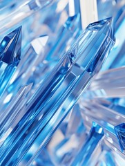 Poster - Blue crystal cluster