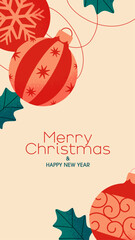 Wall Mural - Cute background design with Christmas ornaments