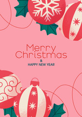 Wall Mural - Cute background design with Christmas ornaments