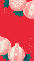 Wall Mural - Cute background design with Christmas ornaments
