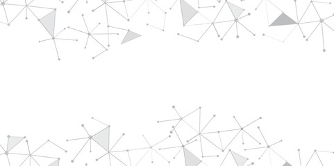 Aufkleber - Abstract geometric background with connecting dots and lines with low poly triangle shapes. Polygonal Mesh Background Vector design digital technology concept Global network connection data structure.