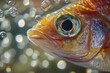 © CStock - Fish close-up with water bubbles, focusing on scales and textures,