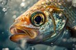 © CStock - Fish close-up with water bubbles, focusing on scales and textures,