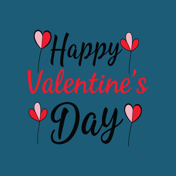  Happy valentine's day typography vector illustration on retro vintage background
