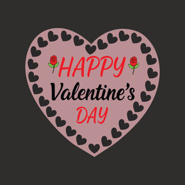  Happy valentine's day typography vector illustration on retro vintage background
