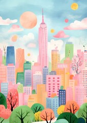 Wall Mural - New York architecture metropolis building.