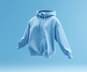 Wall Mural - Blue Jacket Mockup on Blue Background