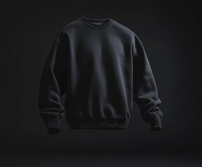 Wall Mural - Black sweatshirt mockup on black background