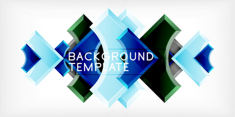 Poster - Geometric design abstract background - circles and triangles