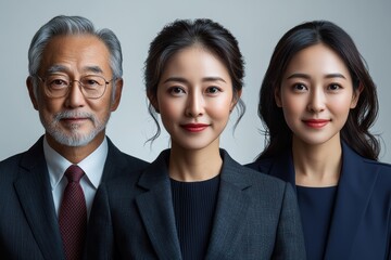 Aufkleber - Corporate seniors in Asia-Pacific business meetings,