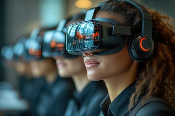 Poster - Informal corporate meetings enhanced with VR headsets for collaboration,