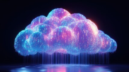 Poster - A 3D data cloud filled with digital bits and flowing binary code, symbolizing the complexity and volume of modern data systems.