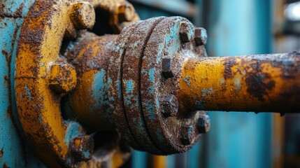 Aufkleber - A close-up of a rusty steel surface with intricate corrosion patterns, showcasing the natural aging process in a weathered industrial material.