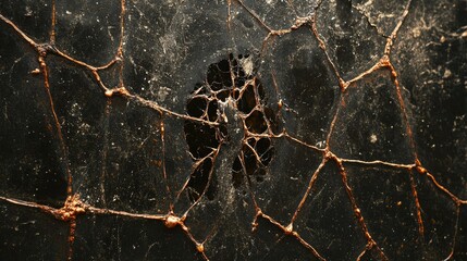 Aufkleber - A close-up of a rusty steel surface with intricate corrosion patterns, showcasing the natural aging process in a weathered industrial material.