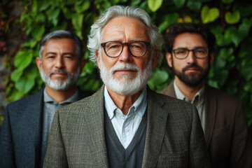 Poster - Older executives driving eco-conscious practices in green corporations,