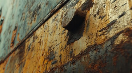 Aufkleber - A detailed texture of an aged, rusted steel surface with weathering marks, showing the beauty of patina and industrial decay.