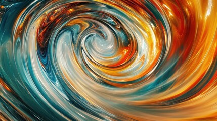Poster - A futuristic abstract swirl of multicolored motion lines, representing technology, business, and innovation in a digital world.