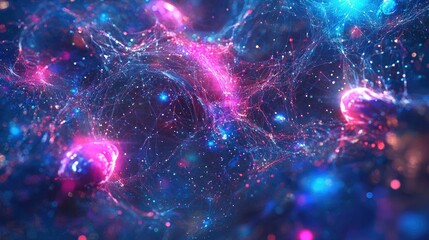 Poster - Abstract AI background with interconnected neural networks, deep learning algorithms, and futuristic tech patterns.