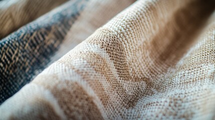 Poster - High-resolution image of handwoven fabric with complex patterns, captured in full HD, showcasing the craftsmanship behind textile production.