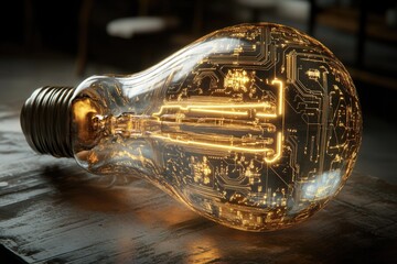 Canvas Print - Electronic component - Light Bulb Circuit Board