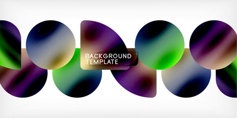 Aufkleber - Color geometric shapes background shadow circles