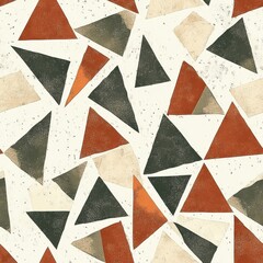Aufkleber - Triangles in earthy tones create a vibrant and stylish pattern ideal for modern interior design or textile applications