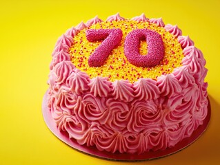 Wall Mural - Pink Birthday Cake with Sprinkles