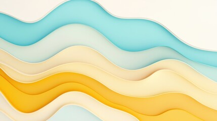 Poster - Modern 3D Soft Pastel Textures with Smooth Curves in Vibrant Colors