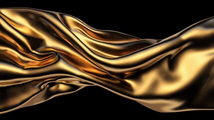 Poster - High Gloss Metallic Abstract Texture with Reflective Surface in 3D Design