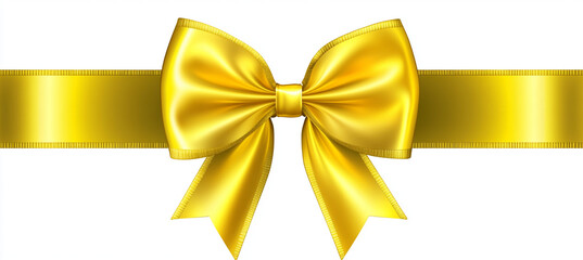 Wall Mural - shiny gold ribbon with bow, perfect for gift wrapping or decoration, adds touch of elegance and celebration to any occasion