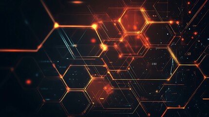 Aufkleber - Abstract hexagon background. Technology and science concept. 3D Rendering - Generated AI