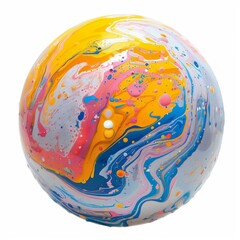 Poster - Colorful sphere showing fluid acrylic painting vibrant design