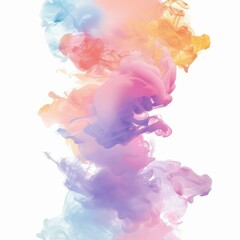 Poster - Colorful ink clouds creating abstract shapes in water