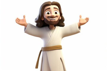 Jesus Christ cartoon adult white background.