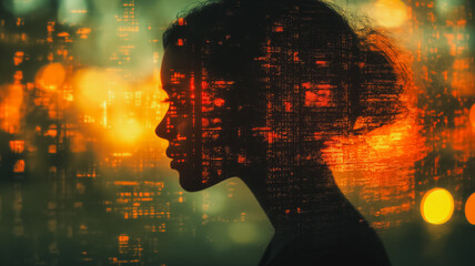 Poster - A woman's face is shown in a blurry, distorted way