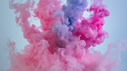 Poster - An abstract swirl of smoke in pastel gradients on a plain white canvas.