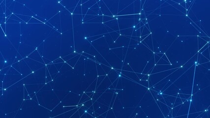 Poster - Connection web sparkling plexus bright blue animation background