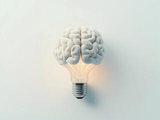 Poster - A creative image of a brain designed as a light bulb, symbolizing the fusion of intelligence and illumination.