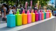 © Sansern - Outdoor event with sanitizer stations in vibrant urban setting