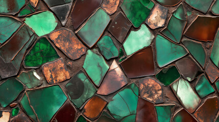 Poster - Rustic weathered metal with patches of green and orange oxidation.