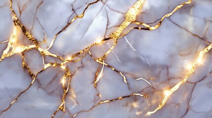 Poster - Smooth marble textures with veins of gold and gray