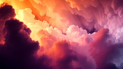 Wall Mural - Enchanting cloudscape: a vibrant symphony of