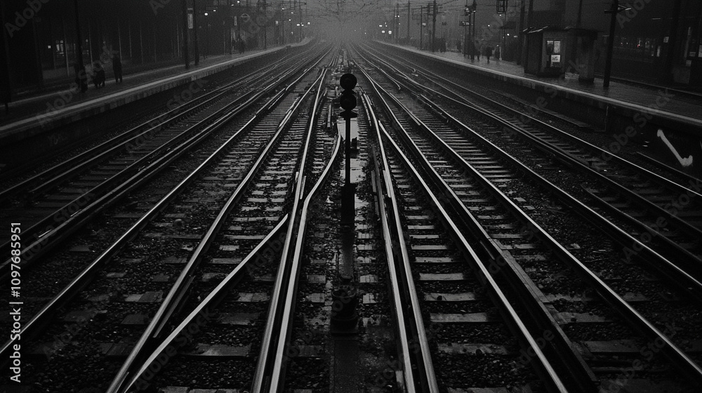 complex railway tracks with switches and interchanges showcasing a ...