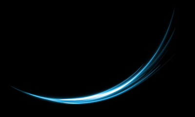 Poster - Abstract blue light speed motion movement curve on black background vector